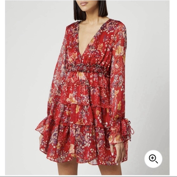 Free People Dresses & Skirts - Free People Closer To The Heart Dress Floral Tiered Ruffle Boho Mini Sz S